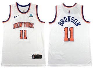 New York Knicks #11 Jalen Brunson White Swingman Jersey