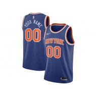 Custom New York Knicks Blue Icon Edition Swingman Jersey