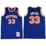 M&N New York Knicks #33 Patrick Ewing Blue 1991/92 Hardwood Classics Jersey