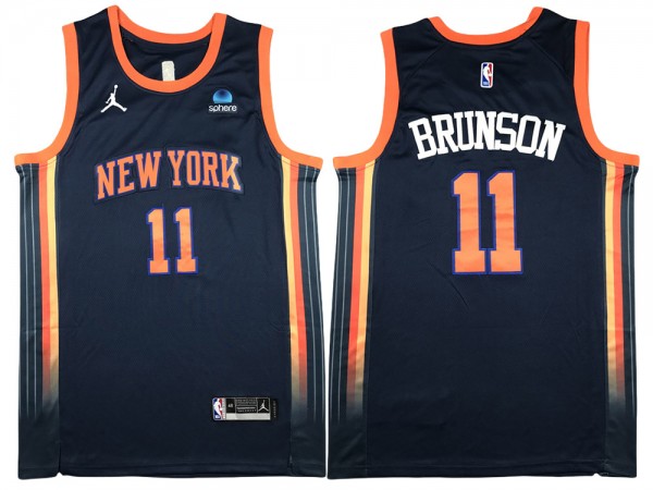 New York Knicks #11 Jalen Brunson Navy 2022/23 Statement Edition Swingman Jersey