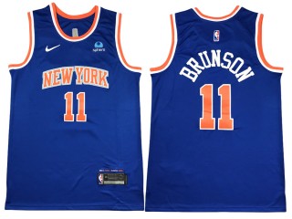 New York Knicks #11 Jalen Brunson Blue Swingman Jersey