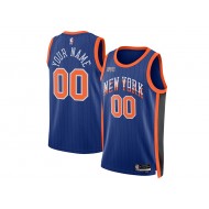 Custom New York Knicks Blue 2023/24 City Edition Swingman Jersey