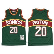 M&N Seattle SuperSonics #20 Gary Payton Green/Red Stripe 1995-96 Hardwood Classics Jersey