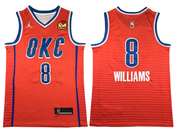 Oklahoma City Thunder #8 Jalen Williams Orange Swingman Jersey