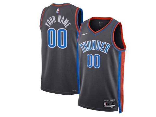 Custom Oklahoma City Thunder Black 2022/23 City Edition Swingman Jersey