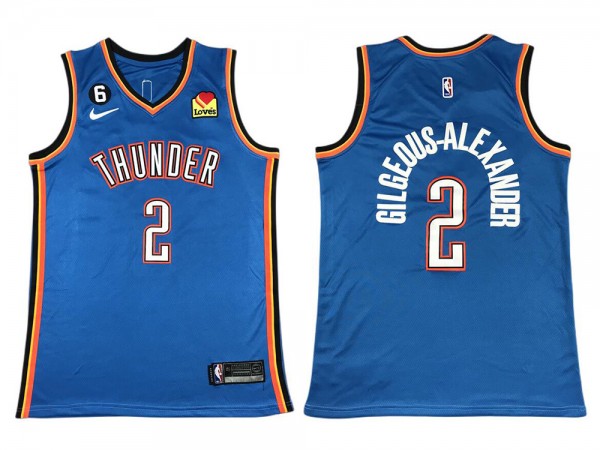 Oklahoma City Thunder #2 Shai Gilgeous-Alexander Blue Swingman Jersey