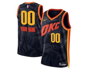 Custom Oklahoma City Thunder Navy 2023/24 City Edition Swingman Jersey