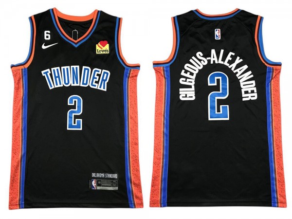 Oklahoma City Thunder #2 Shai Gilgeous-Alexander Black 2022-23 City Edition Swingman Jersey