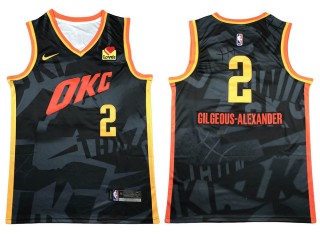 Oklahoma City Thunder #2 Shai Gilgeous-Alexander Navy 2023/24 City Edition Swingman Jersey