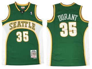 M&N Seattle SuperSonics #35 Kevin Durant Green 2007-08 Hardwood Classics Jersey