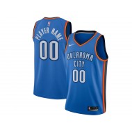 Custom Oklahoma City Thunder Blue Icon Edition Swingman Jersey