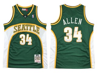 M&N Seattle SuperSonics #34 Ray Allen Green 2006-07 Hardwood Classics Jersey