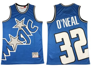 M&N Orlando Magic #32 Shaquille O'Neal Blue Print Hardwood Classics Jersey