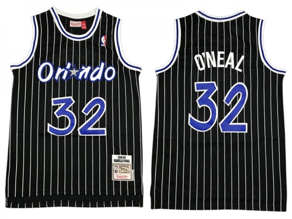 M&N Orlando Magic #32 Shaquille O'Neal Black 1994/95 Hardwood Classics Jersey