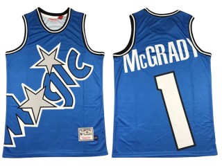 M&N Orlando Magic #1 Tracy McGrady Blue Print Hardwood Classics Jersey