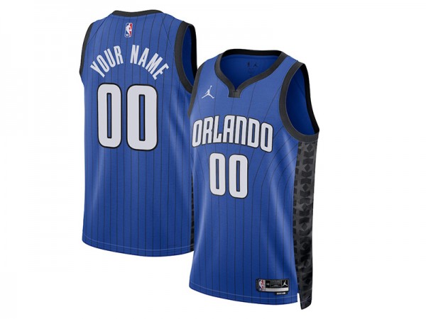 Custom Orlando Magic Blue Statement Edition Swingman Jersey