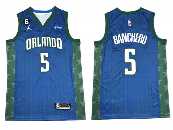 Orlando Magic #5 Paolo Banchero Blue Statement Edition Jersey