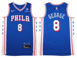 Philadelphia 76ers #8 Paul George Blue Swingman Jersey