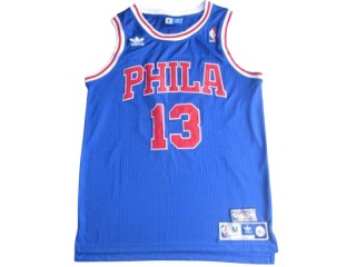 Philadelphia 76ers #13 Wilt Chamberlain Blue Throwback Jersey