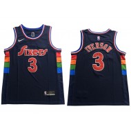 Philadelphia 76ers #3 Allen Iverson Navy 75th Anniversary City Edition Jersey