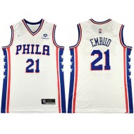 Philadelphia 76ers #21 Joel Embiid White 75th Anniversary Swingman Jersey