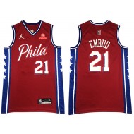 Philadelphia 76ers #21 Joel Embiid Red 75th Anniversary Swingman Jersey