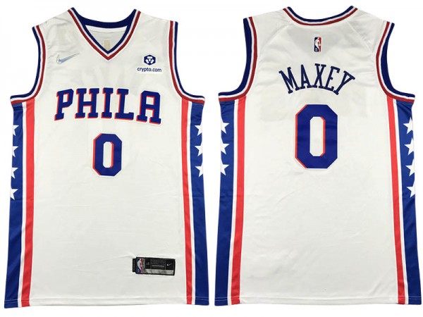 Philadelphia 76ers #0 Tyrese Maxey White Swingman Jersey