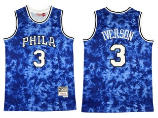 M&N Philadelphia 76ers #3 Allen Iverson Blue Sky Hardwood Classics Jersey