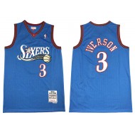 M&N Philadelphia 76ers #3 Allen Iverson Blue1990-00 Hardwood Classics Jersey