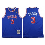 Philadelphia 76ers #3 Allen Iverson Blue 1996/97 Throwback Jersey