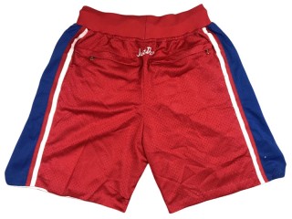 Philadelphia 76ers Red Vintage Basketball Shorts