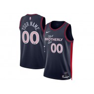 Custom Philadelphia 76ers Navy 2023/24 City Edition Swingman Jersey