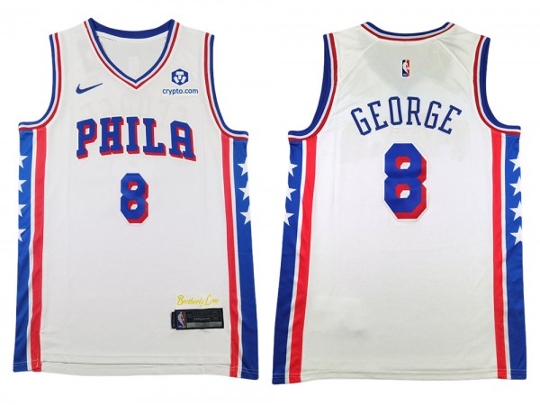 Philadelphia 76ers #8 Paul George White Swingman Jersey