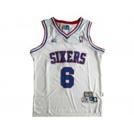 Philadelphia 76ers #6 Julius Erving White Hardwood Classics Jersey