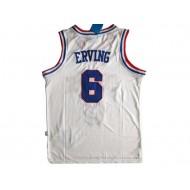 Philadelphia 76ers #6 Julius Erving White Hardwood Classics Jersey