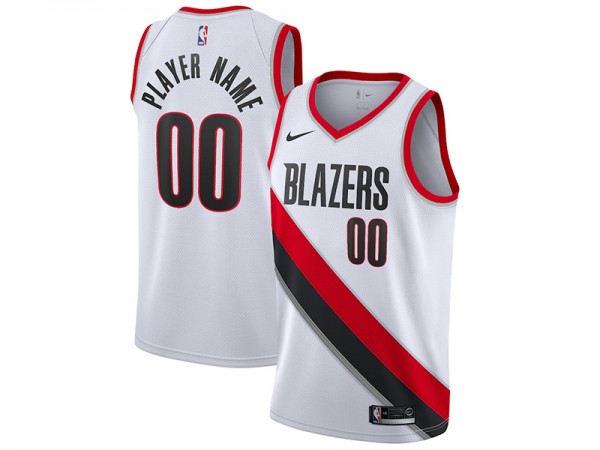 Custom Portland Trail Blazers White Association Edition Jersey