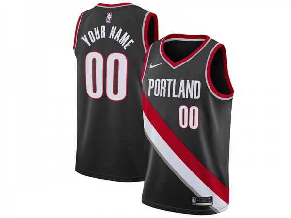 Custom Portland Trail Blazers Black Icon Edition Jersey