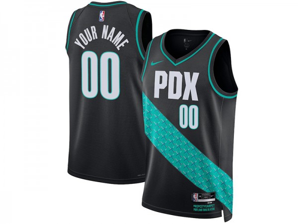 Custom Portland Trail Blazers Black 2022/23 Black City Edition Swingman Jersey