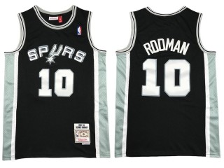 M&N M&N San Antonio Spurs #10 Dennis Rodman Black Hardwood Classics Jersey