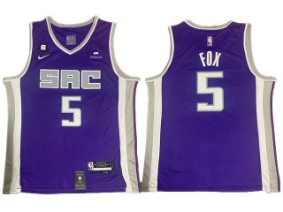 Sacramento Kings #5 De'Aaron Fox Purple Swingman Jersey