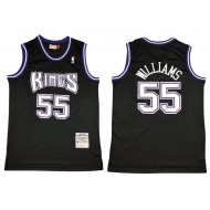 M&N Sacramento Kings #55 Jason Williams Black Hardwood Classic Jersey