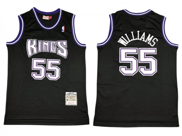 M&N Sacramento Kings #55 Jason Williams Black Hardwood Classic Jersey