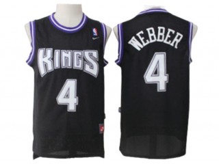 Sacramento Kings #4 Chris Webber Black Throwback Jersey