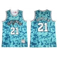 M&N San Antonio Spurs #21 Tim Duncan Blue Sky Hardwood Classics Jersey