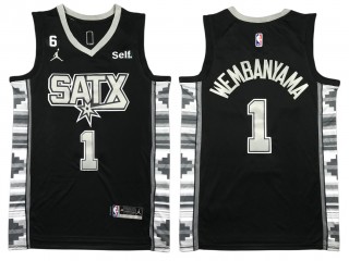 San Antonio Spurs #1 Victor Wembanyama 2022/23 Black Statement Edition Swingman Jersey