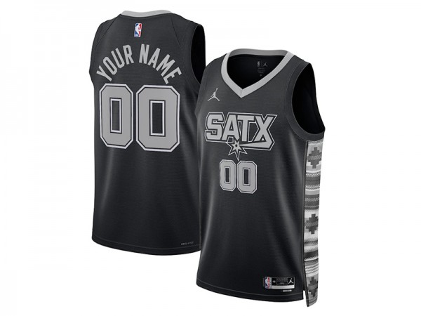 Custom San Antonio Spurs Black Statement Edition Swingman Jersey