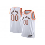 Custom San Antonio Spurs White 2023/24 City Edition Swingman Jersey