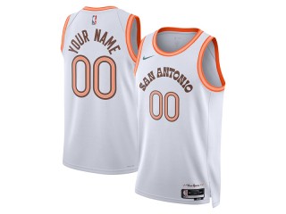 Custom San Antonio Spurs White 2023/24 City Edition Swingman Jersey