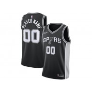 Custom San Antonio Spurs Black Icon Edition Swingman Jersey