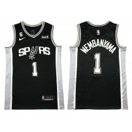 San Antonio Spurs #1 Victor Wembanyama Black Swingman Jersey